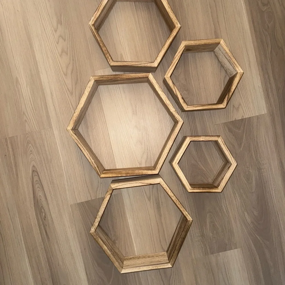 Wood shelves